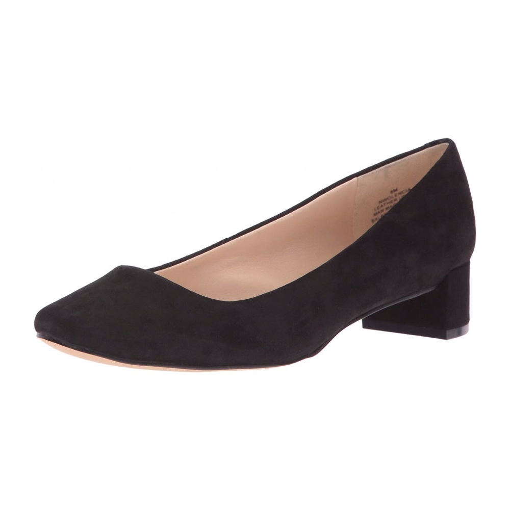 Nine West Black Suede Olencia Block Heel Flat 8.5